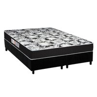 Cama Box Queen: Colchão Espuma Luckspuma D45 Gran Luck Pro + Base CRC Suede Black(158x198)