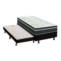 Cama Box c/ Auxiliar Solteiro: Colchão Orthoflex Bonnel Venezia Black + Base CRC Courano Black (88x188)