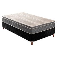 Conjunto Box Solteiro: Colchão Anatômico Paropas D45/ Confort Mega Firme + Base CRC Suede Black(88x188)