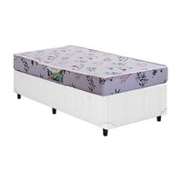 Conjunto Box Solteiro: Colchão Espuma Herval D28 St. Louis + Base CRC Courano White (88x188)
