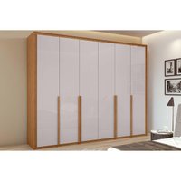Guarda Roupa 6 Portas e 6 Gavetas Imperatore Amêndoa/Off White - Lopas