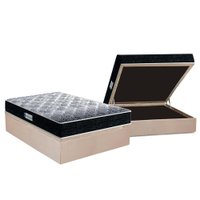 Cama Box Baú Casal: Colchão Anatômico Probel D33 Firmepedic ProDormir Advanced Tech1500 + Base CRC Suede Clean (138x188)