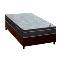 Cama Box Solteiro: Colchão Molas Ortobom Nanolastic Light Selado + Base CRC Suede Brown(88x188)