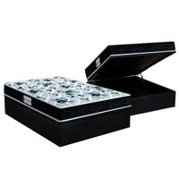 Cama Box Baú Casal: Colchão Ortopédico Probel D28 / EP ProDormir Advanced Tech1000 + Base CRC Suede Black(138x188)