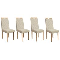 Cadeira de Cozinha 2CAD153EA Kit 4 Un Eucalipto/Linho Areia A052 - Kappesberg
