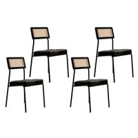 Cadeira de Cozinha 1741 Kit 4 Uni Preto/Grafite - Preto - Carraro