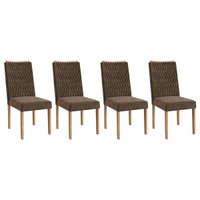 Cadeira de Cozinha 2CAD157EA Kit 4 Un Eucalipto/Suede Marrom A033 - Kappesberg
