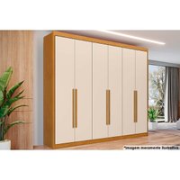 Guarda Roupa 6 Portas e 8 Gavetas Bérgamo Cinamomo/Off White - Conquista