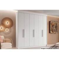 Guarda Roupa 6 Portas e 4 Gavetas Cannes Branco - Conquista