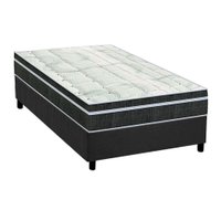 Cama Box Solteiro: Colchão Molas Orthoflex Bonnel Venezia + Base CRC Suede Gray(88x188)