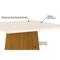 Conjunto: Mesa Sala Jantar Dora Tampo Madeirado 90x90cm e 4 Cadeiras Vita Nature/Linho - Henn