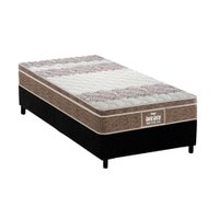 Cama Box Solteiro: Colchão Espuma Probel D33/EP Anatômico Guarda Costas Próintense Plus + Base CRC Suede Black(88x188)