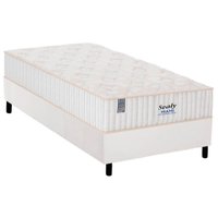 Conjunto Box Solteiro: Colchão Molas Sealy Ensacadas Miami + Base CRC Courano White (88x188)