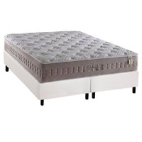 Cama Box Queen: Colchão Molas Anjos Ensacadas Richesse + Base CRC Courano Branco(158x198)