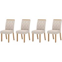 Kit 4 Cadeiras Sala Jantar Vita 4 Un Nature/Suede Light Linho - Henn