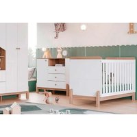 Quarto de Bebê Completo Ternura 2 Peças (1 Cômoda + 1 Berço) QI92 Branco/Jequitiba - Henn