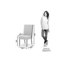 Conjunto: Mesa Sala Jantar Orus Tampo Madeirado c/ Vidro 120x80cm e 4 Cadeiras Anne Nature/Courano/Creme - Henn