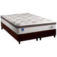 Conjunto Box King: Colchão Molas Plumatex MasterPocket Ensacadas Personalle + Base CRC Suede Brown(193x203)