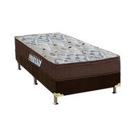 Cama Box Solteiro: Colchão Espuma Ortobom D45/EP Anatômico Fort Tech ISO 150 Mega Firme + Base CRC Suede Brown(88x188)