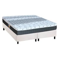 Cama Box King: Colchão Molas Bonnel Castor System Class + Base CRC Courano White(193x203)