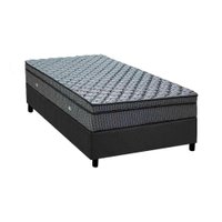 Conjunto Box Solteiro: Colchão Molas Ortobom Hotelaria Nanolastic Orthotel Luxo + Base CRC Suede Gray (88x188)