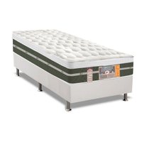 Cama Box Solteiro: Colchão Molas Castor Bonnel Silver Star Air + Base CRC Courano White(88x188)