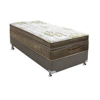Conjunto Box Solteiro: Colchão Molas Ortobom Ensacadas Gold + Cama Box Suede Gray (88x188)