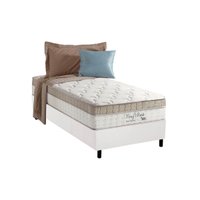 Cama Box Solteiro: Colchão Molas Anjos Ensacadas King Best + Base CRC Courano White(88x188)