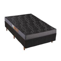 Conjunto Box Solteiro: Colchão Espuma Polar Pérola + Base CRC Rústico Black (88x188)