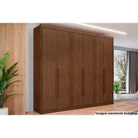 Guarda Roupa 6 Portas e 8 Gavetas Bérgamo Cacau - Conquista
