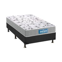 Cama Box Solteiro: Colchão Espuma Probel D45 Guarda Costas Plus + Base CRC Suede Gray(88x188)
