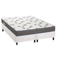 Cama Box King: Colchão Espuma Ortobom D33 Light Saúde + Base CRC Courano White(186x198)