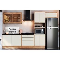 Cozinha Completa Versalis 6 Peças (2Aéreos+2Balcões+1Paneleiro+1Complemento) C6P162 Freijo/Cinza Argila - Herval