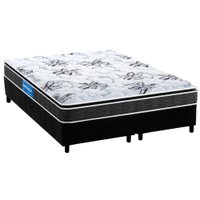 Conjunto Box King: Colchão Espuma Probel D33 Guarda Costas Premium Extra Firme + Base CRC Suede Black (193x203)