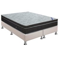 Cama Box King: Colchão Molas Ortobom Nanolastic Light + Base CRC Courano White(186x198)
