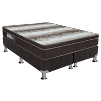 Cama Box Queen: Colchão Ortopédico Ortobom Light + Base CRC Courano Black (158x198)