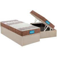 Cama Box Baú Solteiro: Colchão Anatômico Probel D33 Guarda Costas PróIntense Plus + Base CRC Suede Clean (88x188)