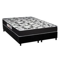 Conjunto Box Queen: Colchão Espuma Luckspuma D45 Gran Luck Pro + Base CRC Suede Black (158x198)