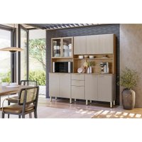 Kit de Cozinha Compacta Amora c/ 10 Portas e 2 Gavetas 198cm Amendola/Nude Prime TX - Demóbile