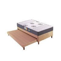 Conjunto Box Solteiro: Colchão Espuma Polar D45 Pérola Clean + Base Rústico Clean(88x188)