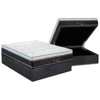 Conjunto Box Baú Casal: Colchão Molas Polar Superlastic Serenatta + Base CRC Suede Gray (138x188)