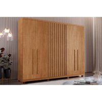 Guarda Roupa 6 Portas e 4 Gavetas c/ Pés Denver Naturale - Rufato