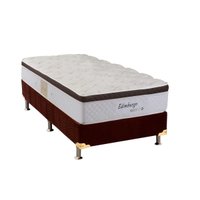 Conjunto Box Solteiro: Colchão Molas Herval Maxspring Edimburgo + Base CRC Suede Brown (88x188)