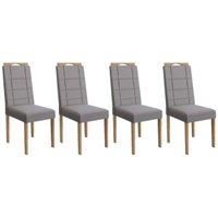Cadeira de Cozinha 2CAD150EA Kit 4 Un Eucalipto/Suede Cinza Titanio A050 - Kappesberg