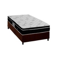 Conjunto Box Solteiro: Colchão Molas Ortobom Nanolastic Physical + Base CRC Suede Brown (88x188)