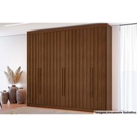 Guarda Roupa 6 Portas Ripadas e 8 Gavetas Grécia Cacau - Conquista