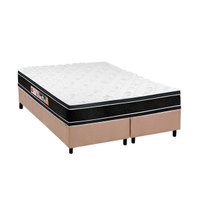 Conjunto Box Queen: Colchão Espuma Castor D33 Black e White + Base CRC Suede Clean (158x198)