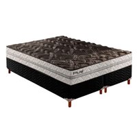 Cama Box King: Colchão Espuma Paropas D33 Pasquale Plus + Base CRC Suede Black(193x203)