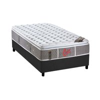 Cama Box Solteiro: Colchão Molas Ensacadas Castor Light Stress Oxygen New One Face + Base CRC Suede Cinza(88x188)