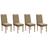 Cadeira de Cozinha 2CAD153EA Kit 4 Un Eucalipto/Suede Bege A036 - Kappesberg